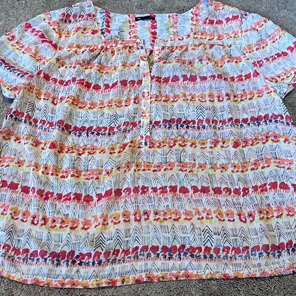 GAP Short Sleeve Floral Blouse Size XL/XXL - Picture 11 of 11